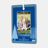 Merry Blue InterGeloof Chrismukkah Double Sided Metalen Ornament (Voorkant links)