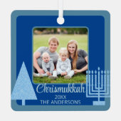 Merry Blue InterGeloof Chrismukkah Double Sided Metalen Ornament (Achterkant)