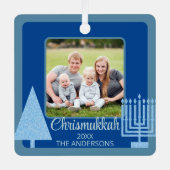 Merry Blue InterGeloof Chrismukkah Double Sided Metalen Ornament (Voorkant)