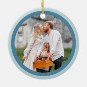 Merry Blue Interreligieuze Cute 1st Chrismukkah Fo Keramisch Ornament (Achterkant)