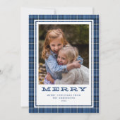 Merry Blue Plays Single Photo Feestdagenkaart (Voorkant)