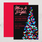 Merry Bokeh-kerstboomfeestdag Corporate Feestdagenkaart (Voorkant / Achterkant)