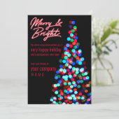 Merry Bokeh-kerstboomfeestdag Corporate Feestdagenkaart (Staand voorkant)