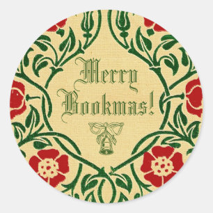 Merry Bookmas (art nouveau) Ronde Sticker