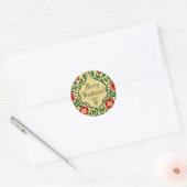 Merry Bookmas (art nouveau) Ronde Sticker (Envelop)