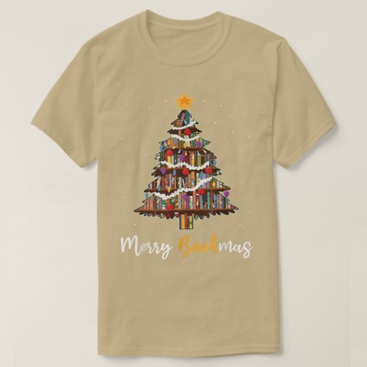 Merry Bookmas Book Kerstmis Librarian Funny T-shirt (Design voorkant)