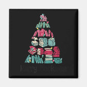 Merry Bookmas Books Ne Tree Funny Reading Lover Ch Magneet (Voorkant)