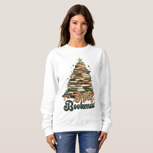Merry Bookmas Christmas Sweatshirt (Voorkant volledig)