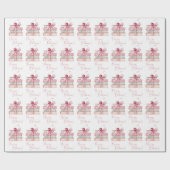 Merry Bookmas Coquette Bow Book Stack Cherry Cadeaupapier (Vlak)