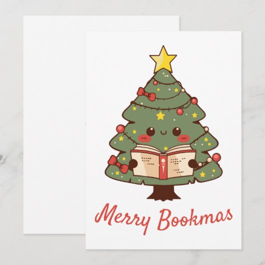 Merry Bookmas Feestdagenkaart (Voorkant / Achterkant)