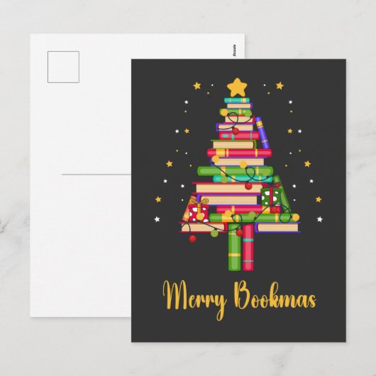 Merry Bookmas Feestdagenkaart (Voorkant / Achterkant)