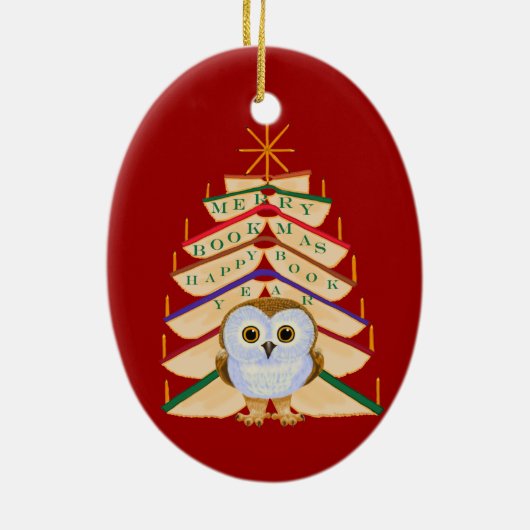 Merry Bookmas Keramisch Ornament (Achterkant)