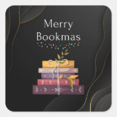 Merry Bookmas - kerstboek overzichten Vierkante Sticker (Voorkant)