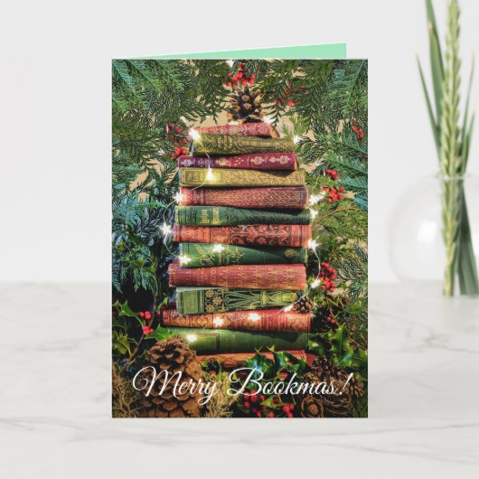Merry Bookmas kerstkaart Bedankkaart (Voorkant)