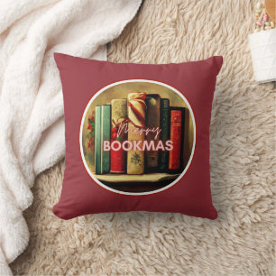 Merry Bookmas, kerstschoolbibliotheek Kussen