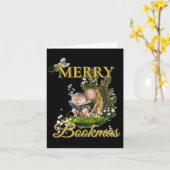 Merry Bookmas' Victorian Christmas Mice Bibliophil Kaart (Gele Bloem)