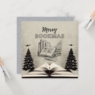 Merry Bookmas, Vintage-kerstboeken Kaart