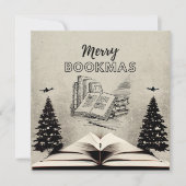 Merry Bookmas, Vintage-kerstboeken Kaart (Voorkant)