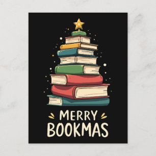 Merry Books - Feestelijke boekenstapel voor boeken Briefkaart