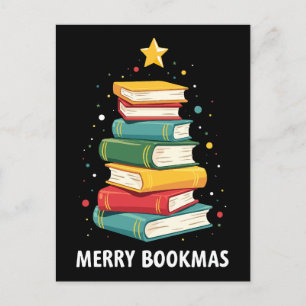 Merry Books - Feestelijke boekenstapel voor boeken Briefkaart