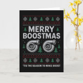 Merry Boostmas Turbo Christmas Sweater Car Racing Kaart (Gele Bloem)