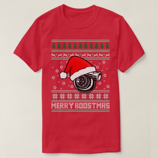 Merry Boostmas Turbo Ugly kerst T-shirt (Design voorkant)