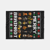 Merry Brainrot Ugly Christmas Sweater Funny Italia Fleece Deken (Voorkant (Horizontaal))