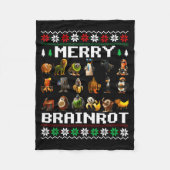 Merry Brainrot Ugly Christmas Sweater Funny Italia Fleece Deken (Voorkant)