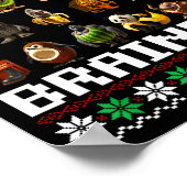 Merry Brainrot Ugly Christmas Sweater Funny Italia Poster (Hoek)