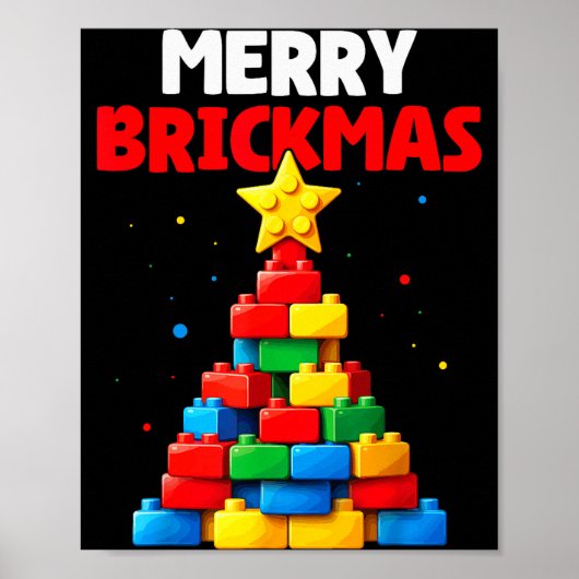 Merry Brickmas Block Building Builder Brick Master Poster (Voorkant)