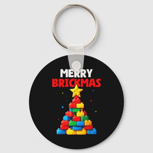 Merry Brickmas Block Building Builder Brick Master Sleutelhanger (Voorkant)