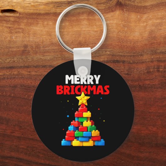 Merry Brickmas Block Building Builder Brick Master Sleutelhanger (Voorkant)