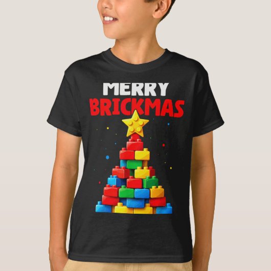 Merry Brickmas Block Building Builder Brick Master T-shirt (Voorkant)