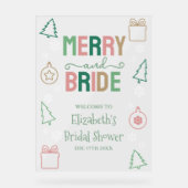 Merry & Bride Christmas Bridal Shower Acryl Bord (Voorkant)