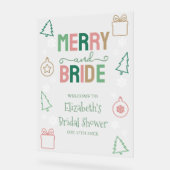Merry & Bride Christmas Bridal Shower Acryl Bord (Hoek)