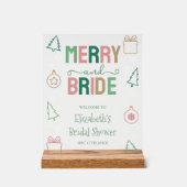 Merry & Bride Christmas Bridal Shower Acryl Bord (Voorkant)