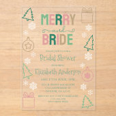 Merry & Bride Christmas Bridal Shower Acryl Uitnodigingen (Voorkant)