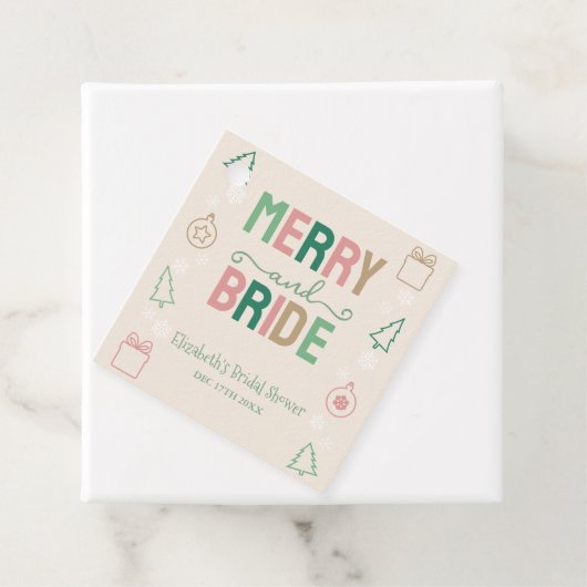 Merry & Bride Christmas Bridal Shower Bedankjes Labels (In situ)