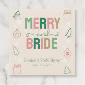 Merry & Bride Christmas Bridal Shower Bedankjes Labels (Voorkant)