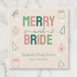 Merry & Bride Christmas Bridal Shower Bedankjes Labels