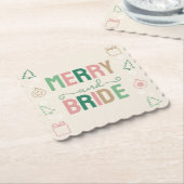 Merry & Bride Christmas Bridal Shower Kartonnen Onderzetters (Gebogen)