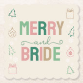 Merry & Bride Christmas Bridal Shower Kartonnen Onderzetters (Voorkant)