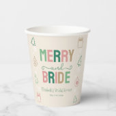 Merry & Bride Christmas Bridal Shower Papieren Bekers (Voorkant)
