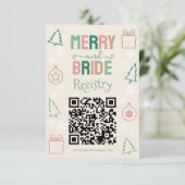 Merry & Bride Christmas Bridal Shower Registry Informatiekaartje (Staand voorkant)