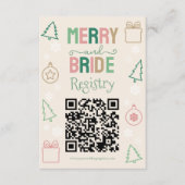 Merry & Bride Christmas Bridal Shower Registry Informatiekaartje (Voorkant)