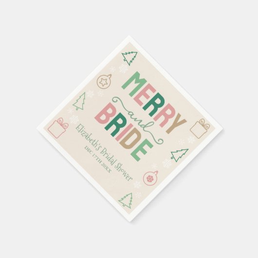 Merry & Bride Christmas Bridal Shower Servet (Hoek)