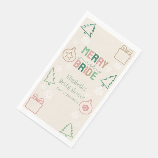 Merry & Bride Christmas Bridal Shower Servet (Hoek)