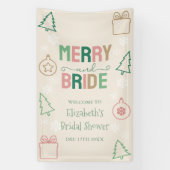 Merry & Bride Christmas Bridal Shower Spandoek (Verticaal)