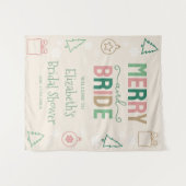 Merry & Bride Christmas Bridal Shower Wandkleed (Voorkant (horizontaal))