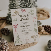 Merry & Bride Hand getrokken kerst Vrijgezellenfee Kaart